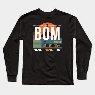 Mumbai (BOM) Airport Code Baggage Tag Long Sleeve T-Shirt